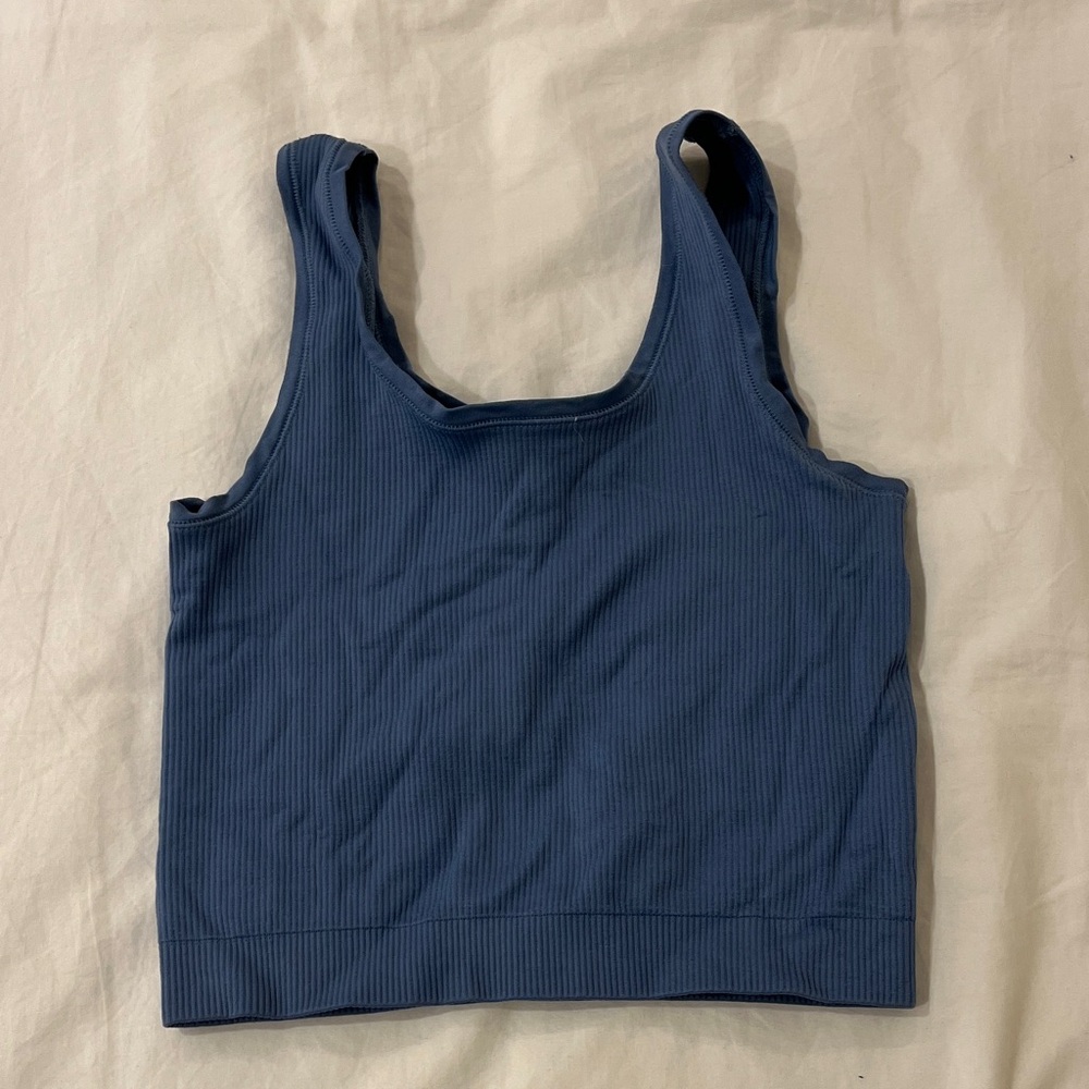 Athleta Girl blue ribbed tank top